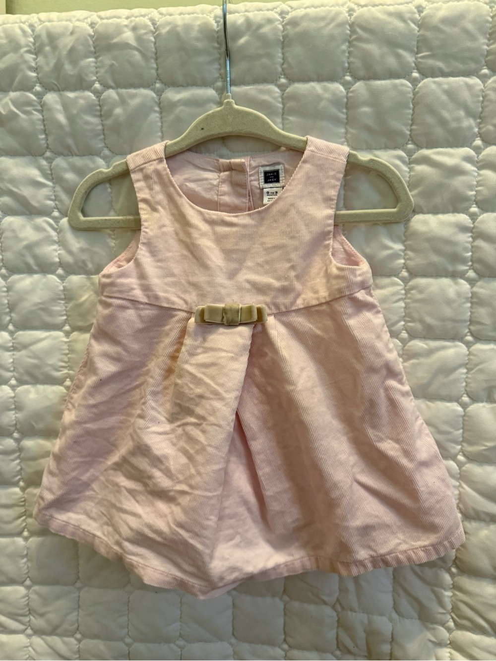 Janie and Jack Light Pink Bow Front Sleeveless Dress